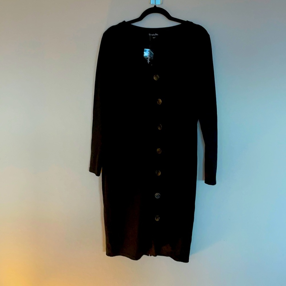 SimplyBe Black Ribbed Dress, NWT, Size US 14